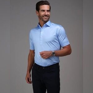 Collars & Co. Semi-Spread Collar Polo
Light Blue Size Large New without Tag